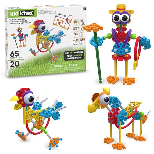 Basic Fun 85052 Kid K'NEX Farmin' Friends 20 Model Buildi…