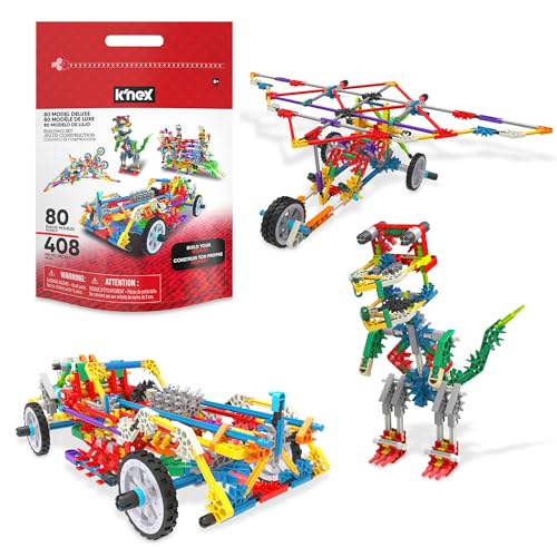 K'NEX Basic Fun Deluxe Bauset – 408 Teile – Baue 80 Model…